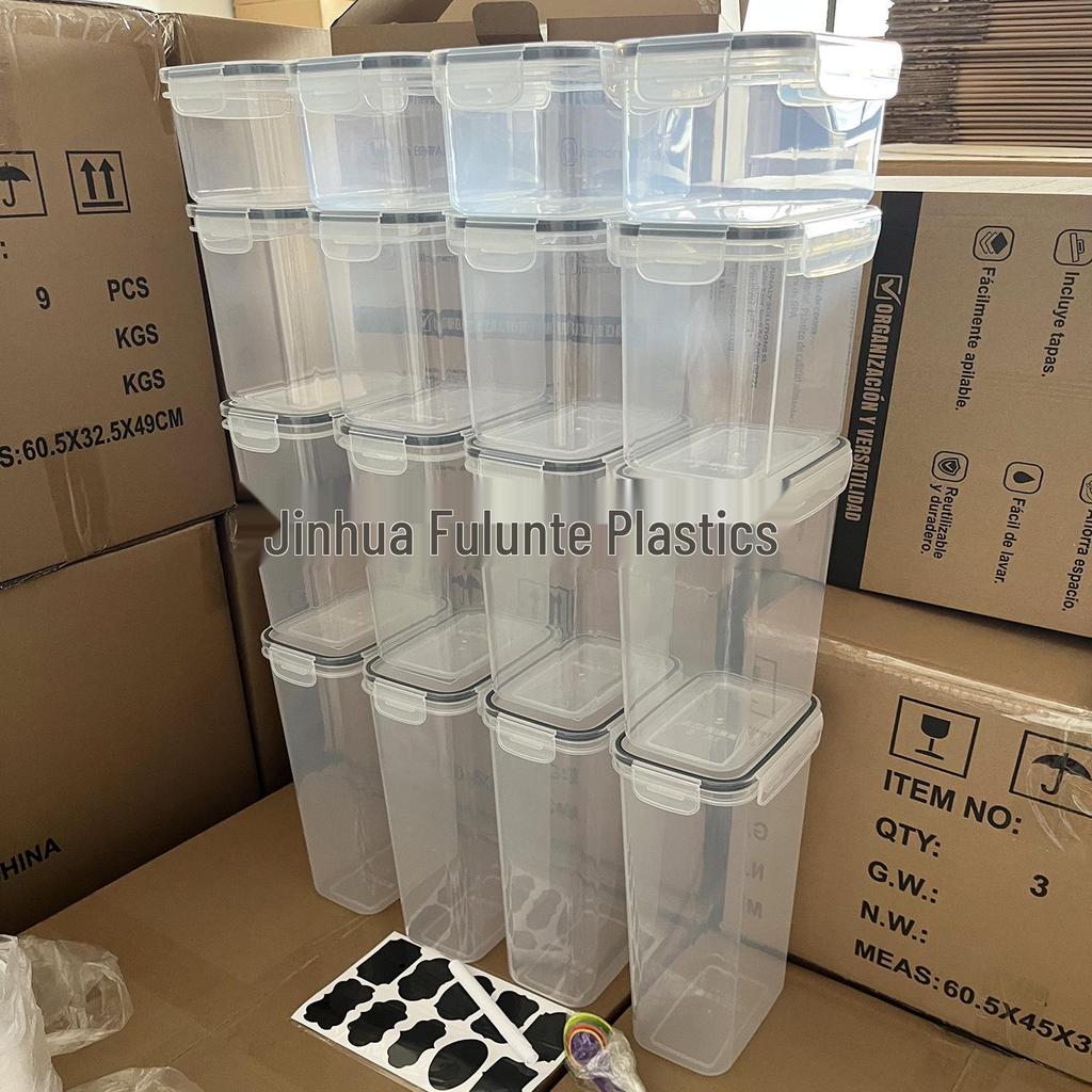 Recipiente transparente etanșe pentru depozitarea cerealelor, format din 16 piese, de calitate alimentară