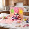 Foldable Happy Birthday Greeting Card Pop Up Blessing Cake Holiday Card  Birthday Gift