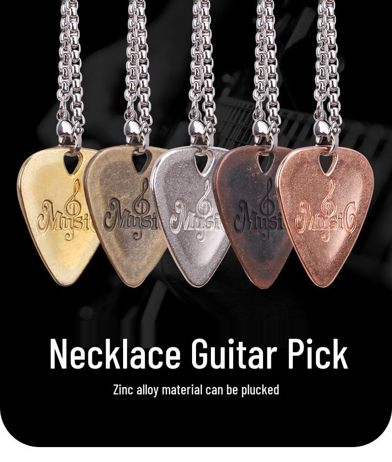 Set Regalo Collana e Bracciale Plettro Chitarra Giocabile per Chitarristi