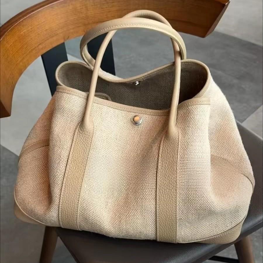 Große Einkaufstasche für den Garten - Premium Umhängetasche für Pendler mit High-End-Stil beige