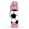 1PC Classic Black White Soccer Ball 750ml Color Plastic Sports Water Bottle Leakproof Flip Straw Lid Suitable for Sports Office Home Use