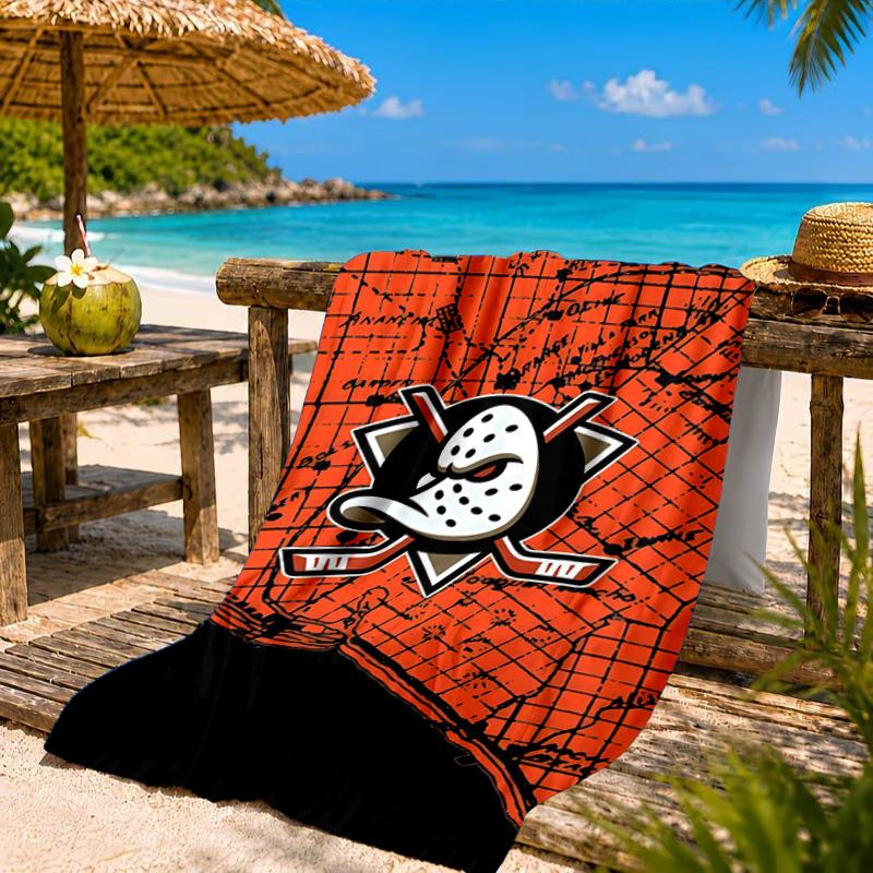 Anaheim Ducks Eishockey Team Strandtuch, Schnelltrocknend, Pflegeleicht, Geeignet für Fitness und Strandurlaub, Sport-Essential