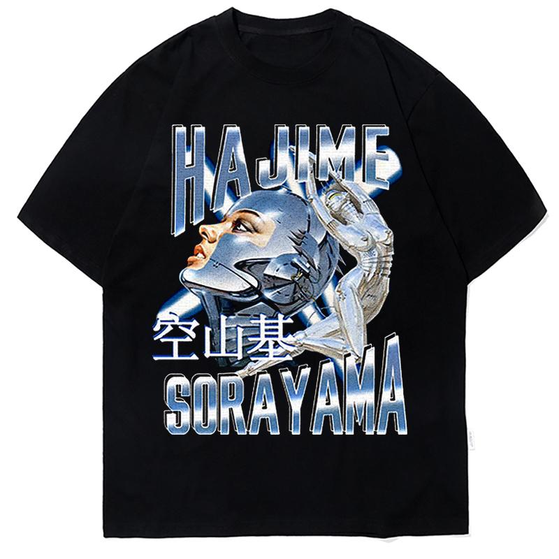 2024 Popular New Style Animation Print Short Sleeve T-shirt for Men and Women Hip Hop High Street Loose Round Neck Pure