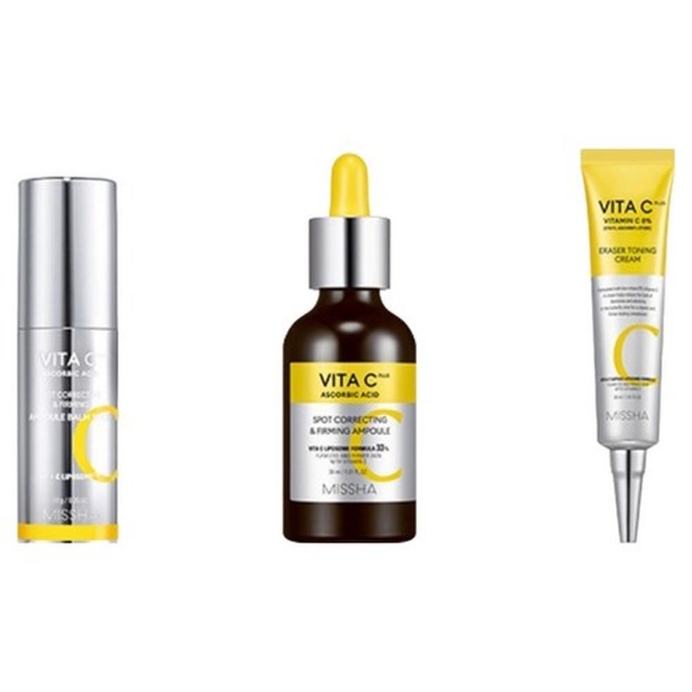 MISSHA Vita C Plus Eraser Toning Cream 30ml – Tone-Up Cream, Brightening Care, Skin Radiance Support, Korean