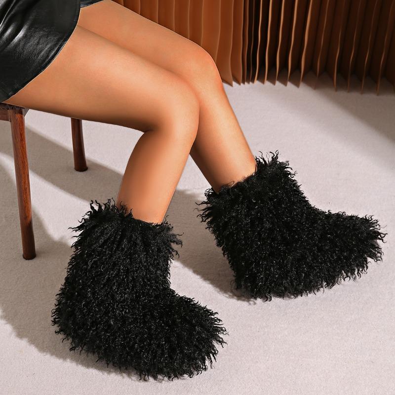 Fashion 2025 High-quality Hot-selling Fashion Winter Fashion Boots Women's Ankle High Snow Boots Artificial Boots Style Round Toe
