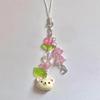 Cute Bear Strawberry Beaded Phone Chain Y2K Coquettish Fairytale Lily Of The Valley Keychain Handbag KeyPendant Accessories Gift
