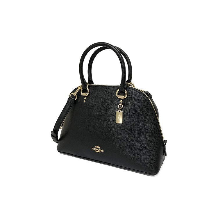 Coach Katy 30 Large Capacity Logo Plaque Leather Shell Bag Shoulder Bag Crossbody Bag Tote Bag Women Bags Black 2553-IMBLK