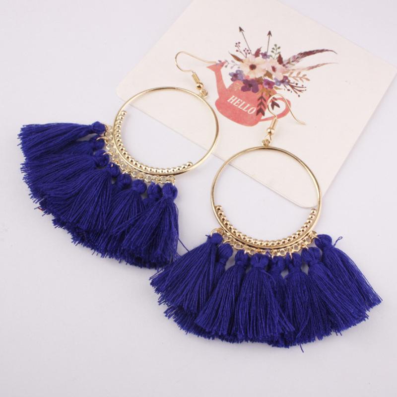 Boho střapcové náušnice - Trendy přehnané módní šperky
