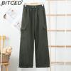Quick-Dry Workwear Trousers for Women Summer/Autumn High-Waisted Wide-Leg Slimming Casual Trousers