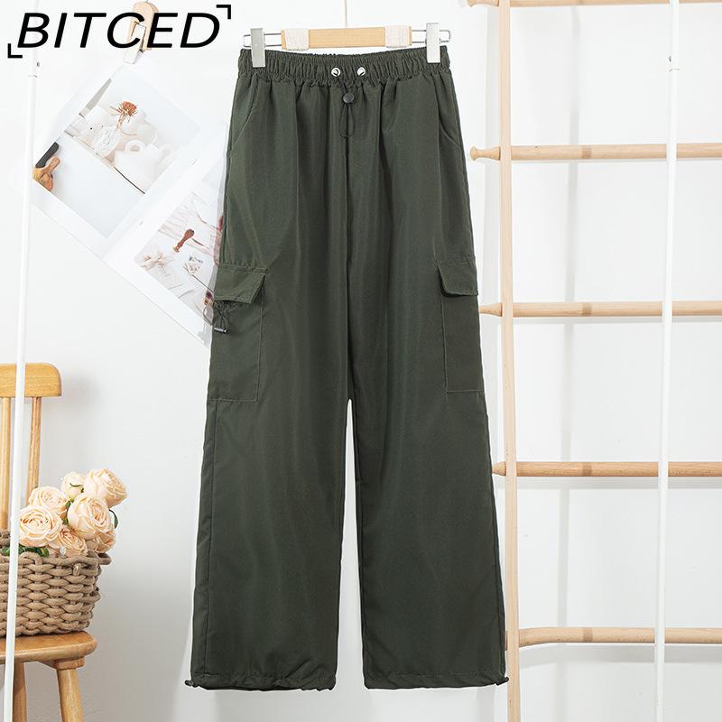 BITCED Quick-Dry Workwear Trousers for Women Summer/Autumn High-Waisted Wide-Leg Slimming Casual Trousers S