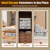 24 PC Space-Saving Foldable Storage Boxes,Collapsible Plastic Bins Organizer for Shoes Books Toys,White Home Office Organization