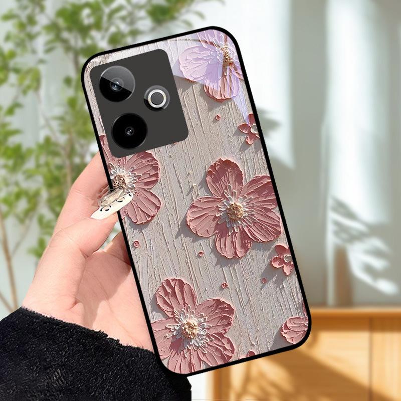 Für Realme GT7 5G Hülle Luxus Malerei Cover Gehärtetes Glas Handyhülle Für Realme GT 7 Fundas Harte PC Stoßfeste Schale Bumper