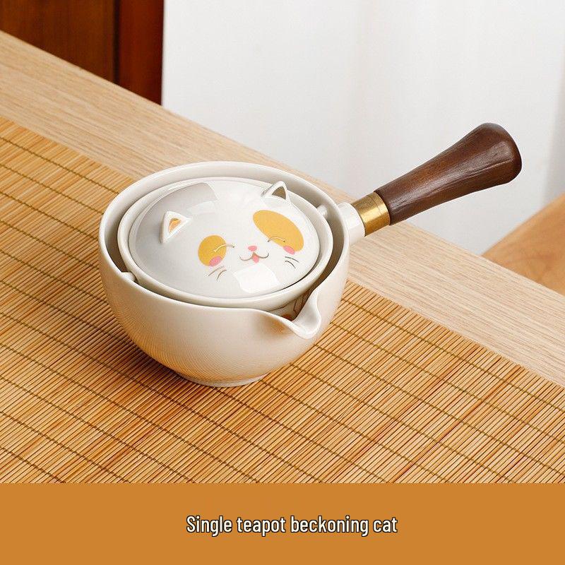 Portable Ceramic Travel Tea Set with Automatic Kung Fu Tea Maker - Business Gift