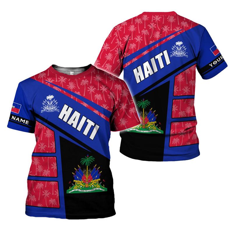 Fashion Haiti Flag T Shirt For Men Women 3D Printed Haitians Pride T-shirt Summer Short Sleeves Tops Crew Neck Tee Shirts