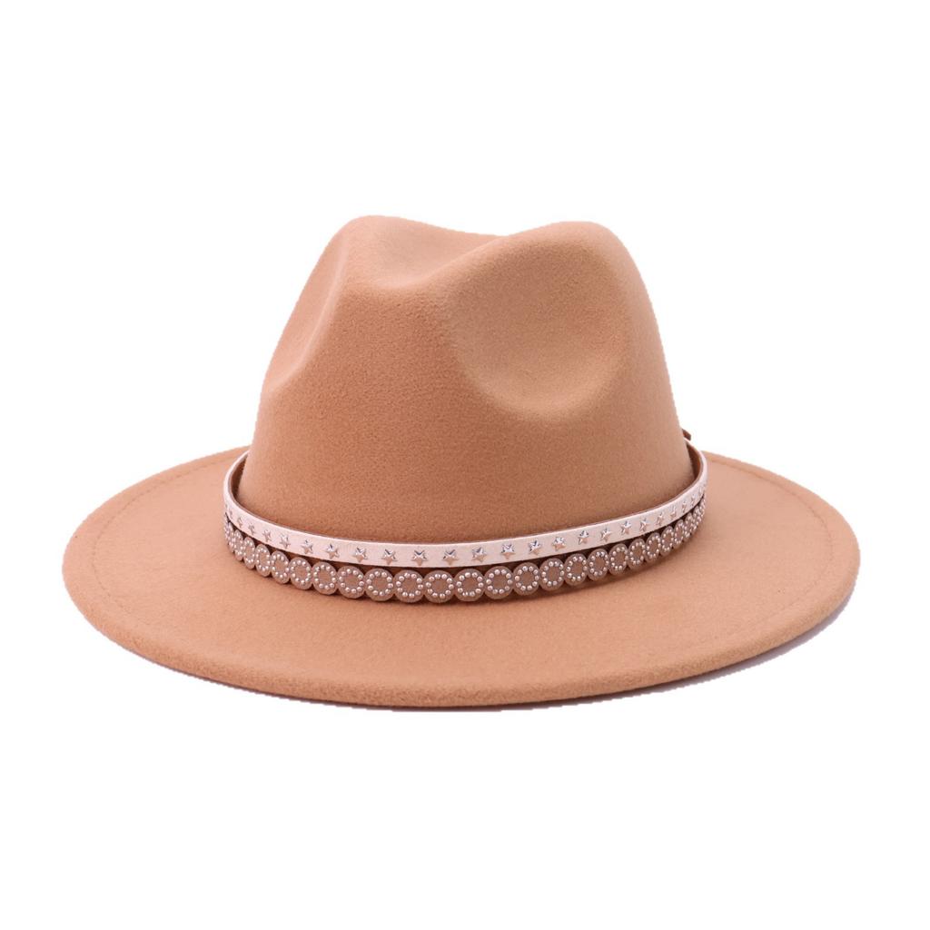 Hat Autumn and Winter New European and American Woolen Jazz Hat That Women's Fashion Top Hat Temperament High-end Cowboy Hat