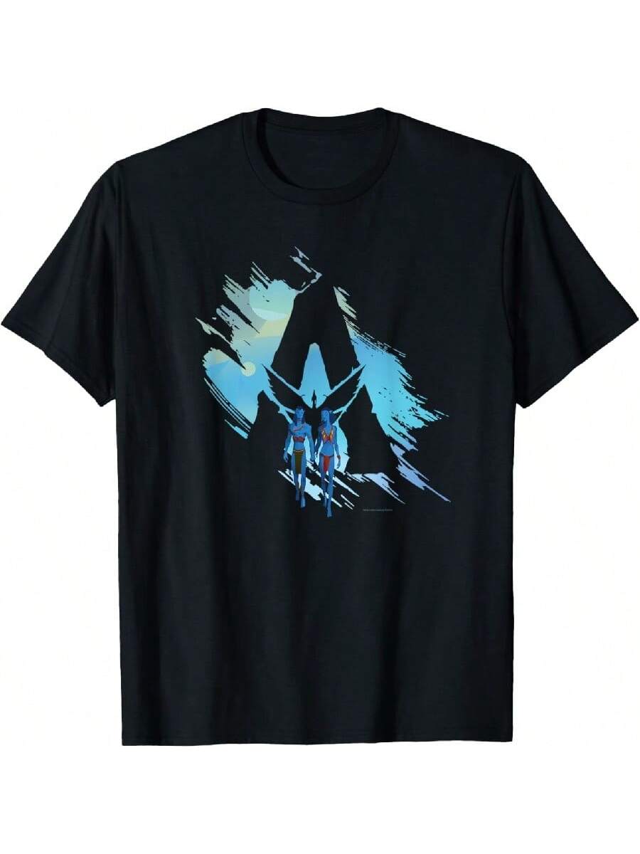 Avatars The Way Of Water Jake And Neytiri A Logo Illustrated T-Shirt S разноцветный