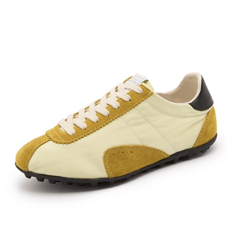 Flat Bottomed Lace Up Versatile Casual Fashion Niche Color Blocking Retro Sports Running Shoes for Women