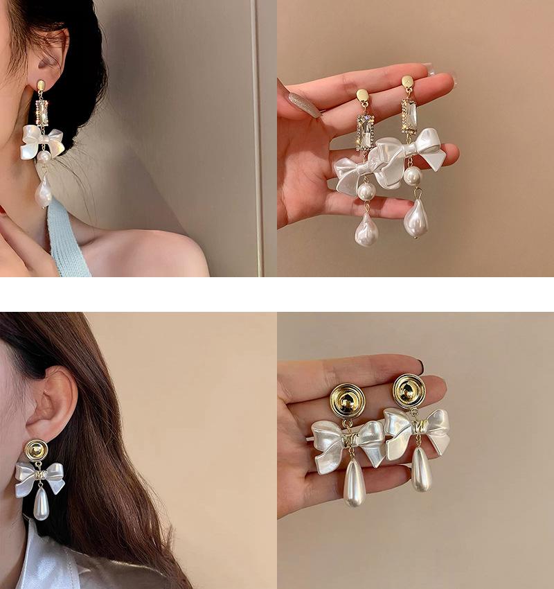 Boucles d'oreilles à pampilles rétro françaises, boucles d'oreilles à la mode et élégantes, boucles d'oreilles baroques en pierre naturelle de couleur eau douce