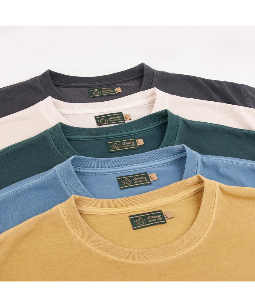 Seleodeilejeokeulleob Pigment Dyed T-Shirt(Unisex) / Small S.L.C Logo - Mustard