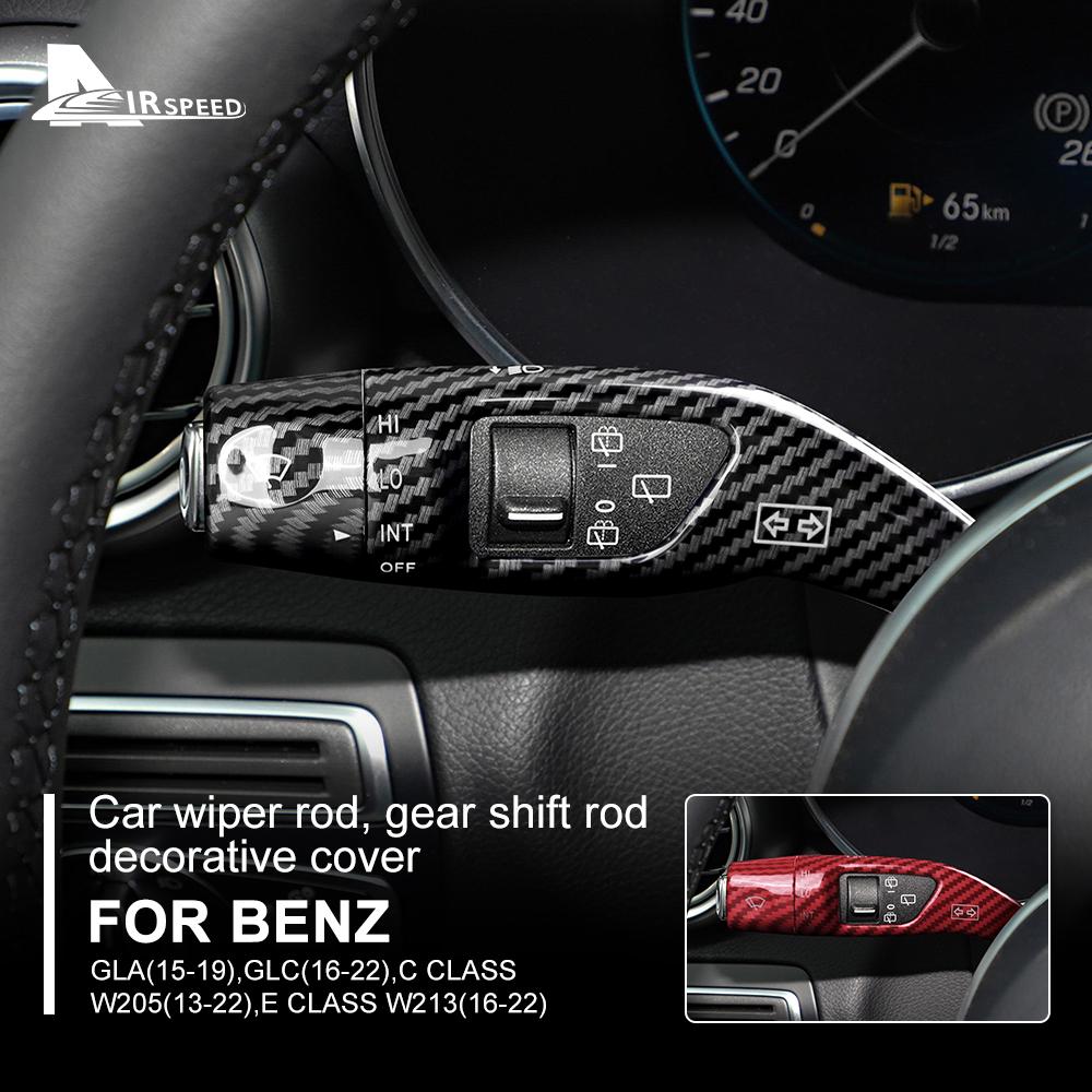 For Mercedes Benz A B C E S GLC CLA GLA GLE GLS CLS GLK ML Class W205 W213 W212 Carbon Car Wiper Gear Shift Rod Cover W176 W204