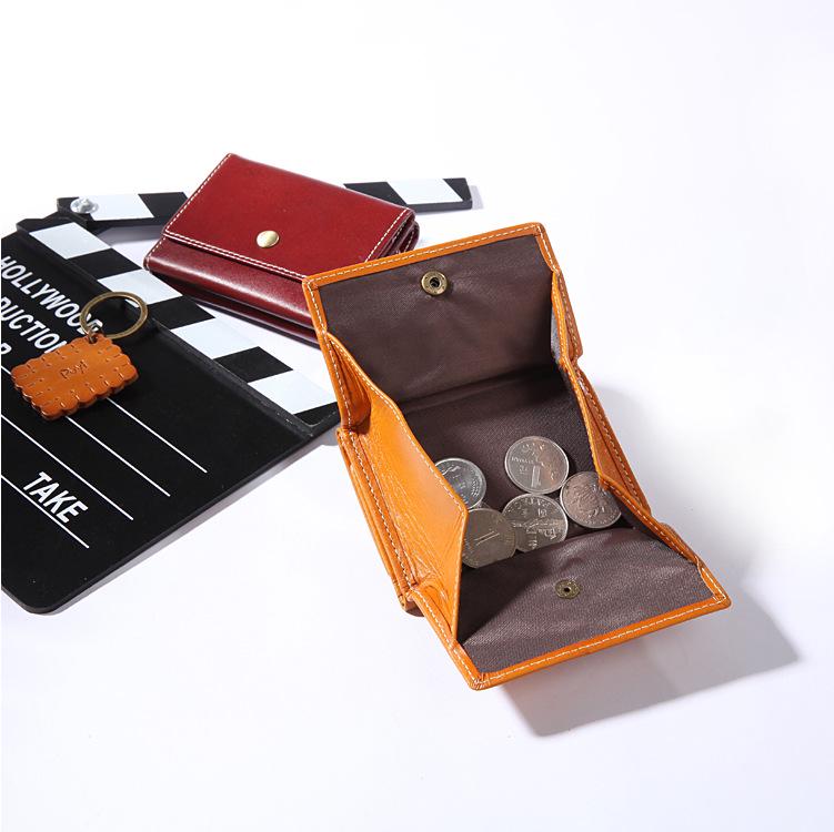 2025 Genuine Leather Mini Short Wallet - Trendy Unisex Ins Style