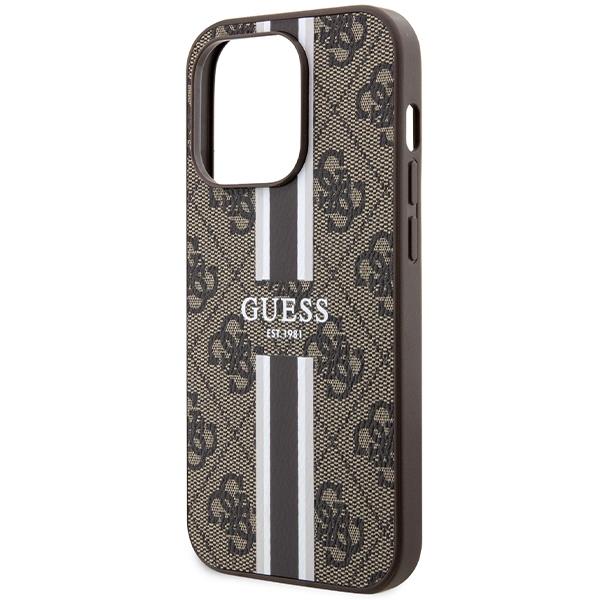 Guess Guhmp15Lp4Rpsw Iphone 15 Pro 6.1 Brązowy/Brown Hardcase 4G Printed Stripes Magsafe