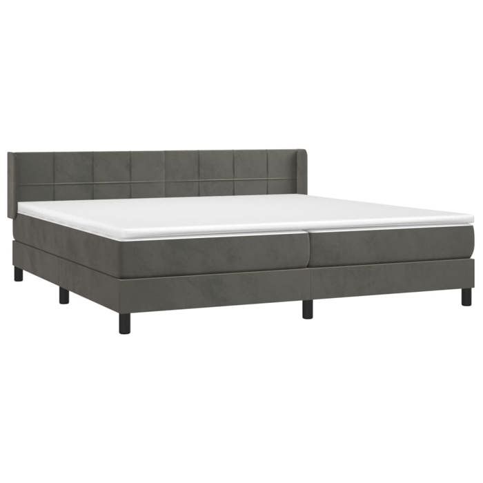 Maison Exclusive - Rete a doghe per letto e materasso Grigio scuro 200x200cm Velluto