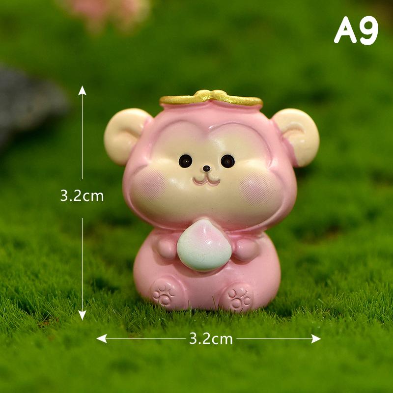 Cartoon Zodiac Color 3D Resin Doll Crafts Chinese Style Micro Landscape Bonsai Keychain Handbag Pendant Gift For Women