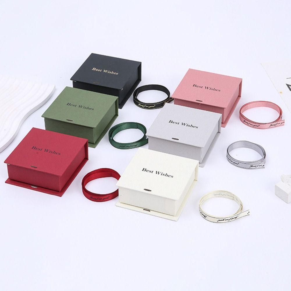 Paper Bowknot Ribbon Ring Earring Storage Case High-end Jewelry Packaging Case Portable Gift Box