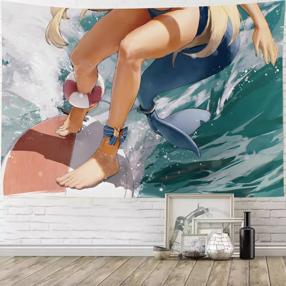 Virtual Artists Kawaii Hot Sameko Saba Tapestry Popular Room Decoration Wall Tapestry Art Room Home Decor Wall Art Decor