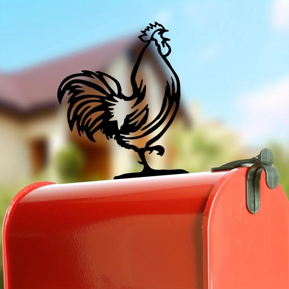 Personalized Metal Rooster Mailbox Topper - Ideal Home and Garden Decoration, Enhancing Mailbox and Room