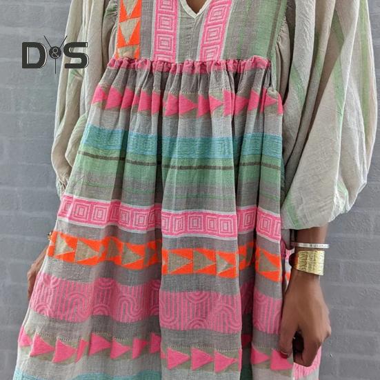 Pullover Lady Sommerkleid Bohemian Trendy Laterne Ärmel Lady Maxikleid