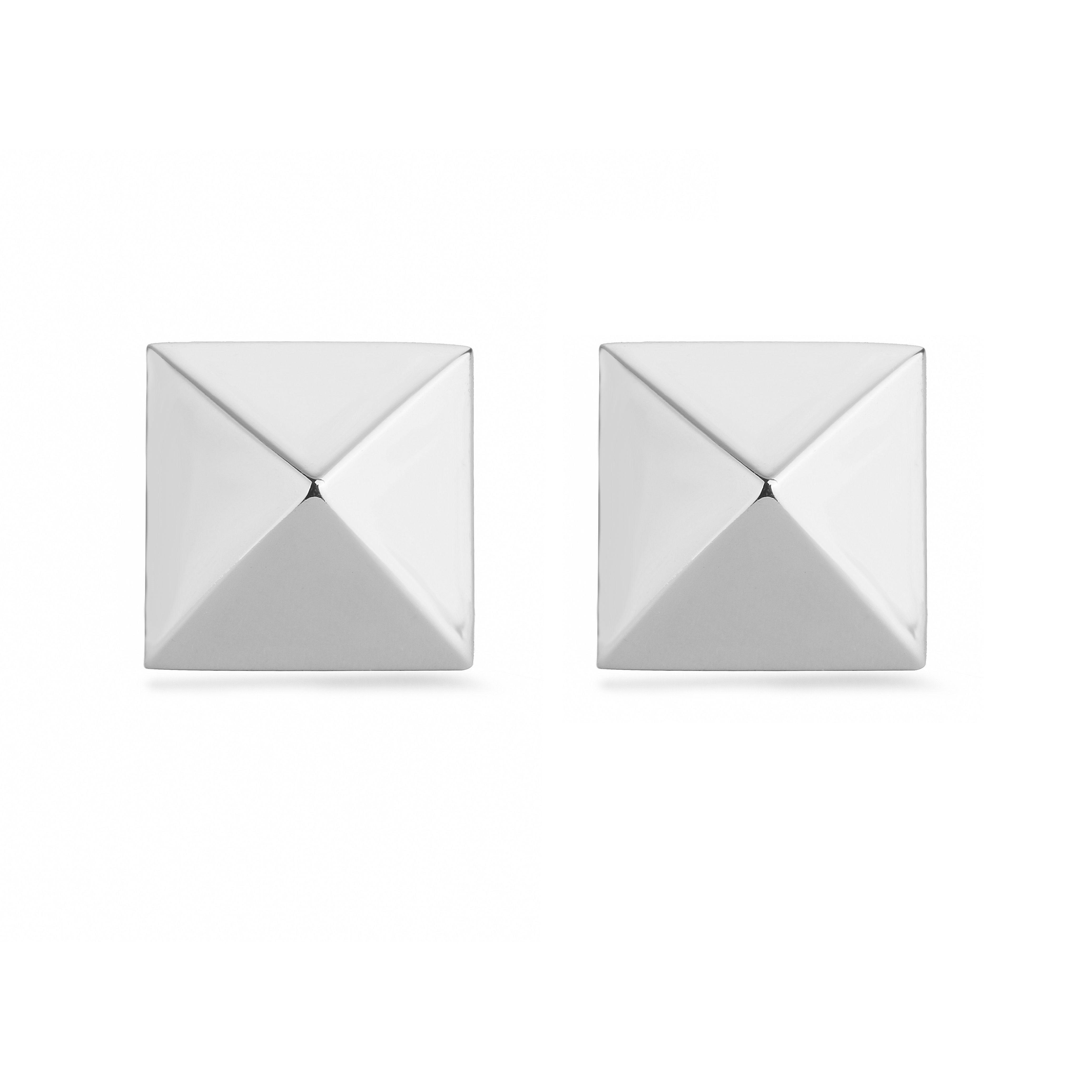 

HECHENG,Pyramid Ear Stud Earrings Personality Minimalist Ear Zircon Accessories for Women Gifts Brass Zircon Earrings