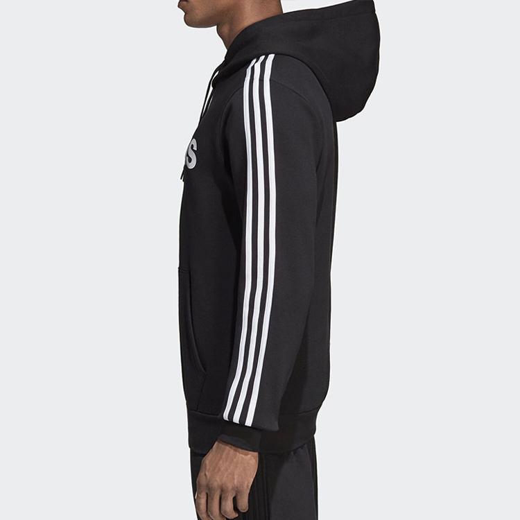 adidas Pullover Hoodie With Fleece Lining For Warmth And Comfort Men Tops Black DQ3096