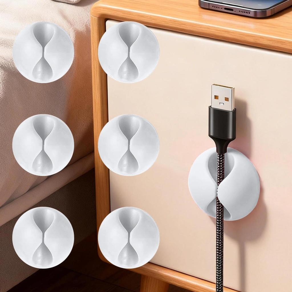 10PCS Desk Cable Organizer Clips for Wire Management Adhesive Cord Holders USB Charging Cables Office Desktop Organization