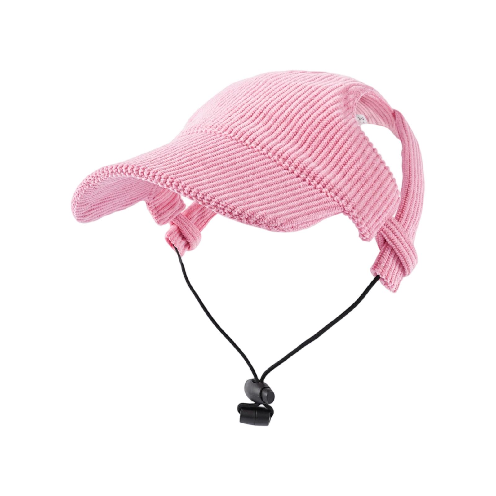 

Pet Hat Corduroy Dog Hat Sunscreen Dog Baseball Hat Headwear M рожевий