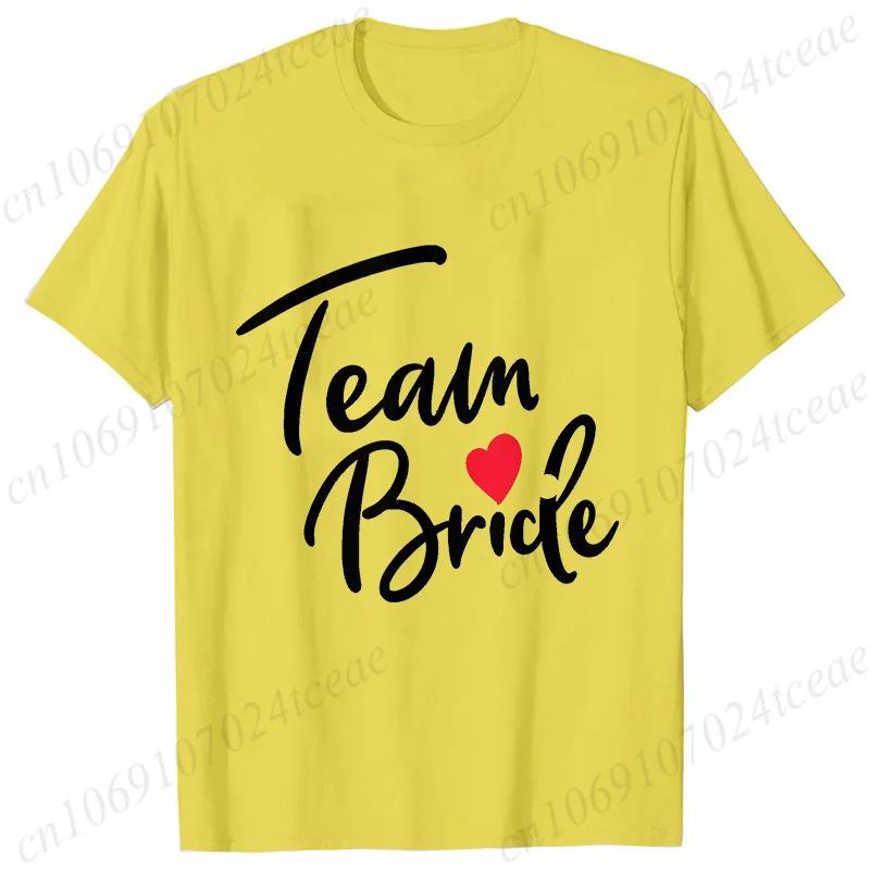 Team Bride Squad T-shirt Bridal Wedding Tops Bachelorette Farewell Party Tees Women EVJF Blouses Bridesmaid Aesthetic Clothing