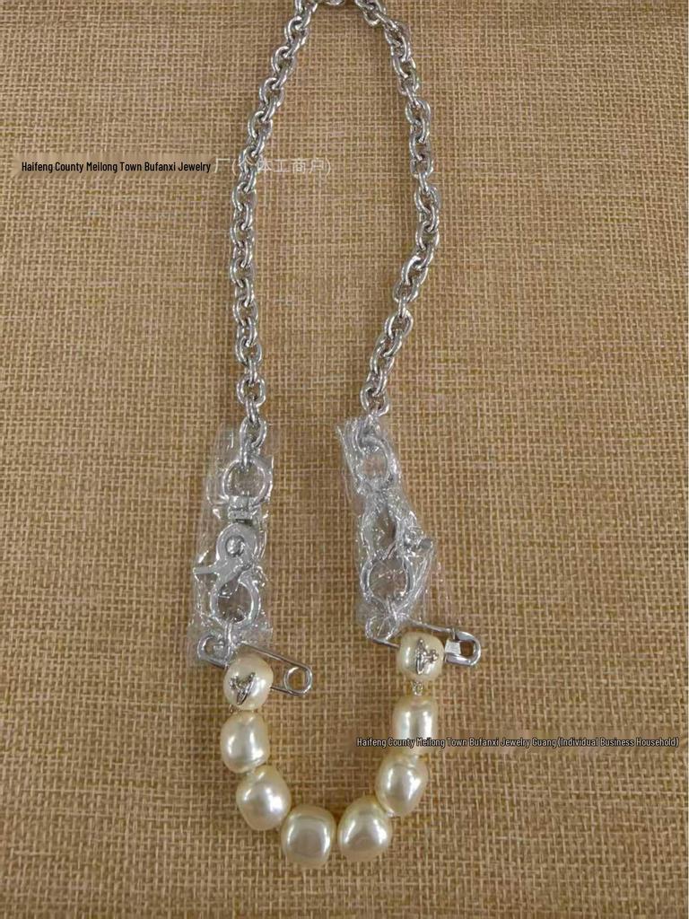 Empress Dowager Cixi Baroque Pearl Necklace & Bracelet Set - Vintage Punk Cuban Chain