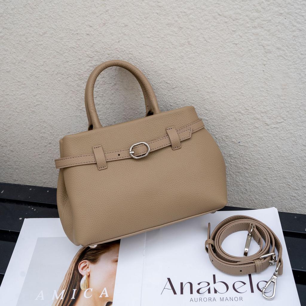 Cowhide Shoulder Women's Bag Large Capacity Messenger Good-looking Zipper Women's Fashion Simple Shopping Bag Practical Soft Leather