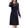 PlaisteL Plus Size Black Dress with Long and Elegant Design for and Snacks Women's Sleeves, Sheer, Knee-Length, A-Line Weddings, Parties, (4XL)
