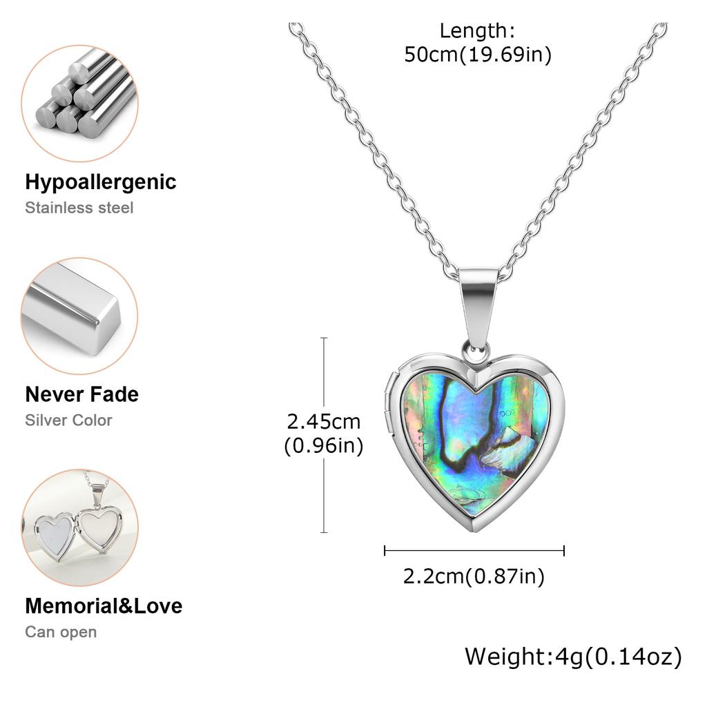 Vnox Ciondoli Medaglione Cuore Leggero per Donna Uomo Apribile Porta Foto Collane in Acciaio Inossidabile Lucido Amore Familiare Collare