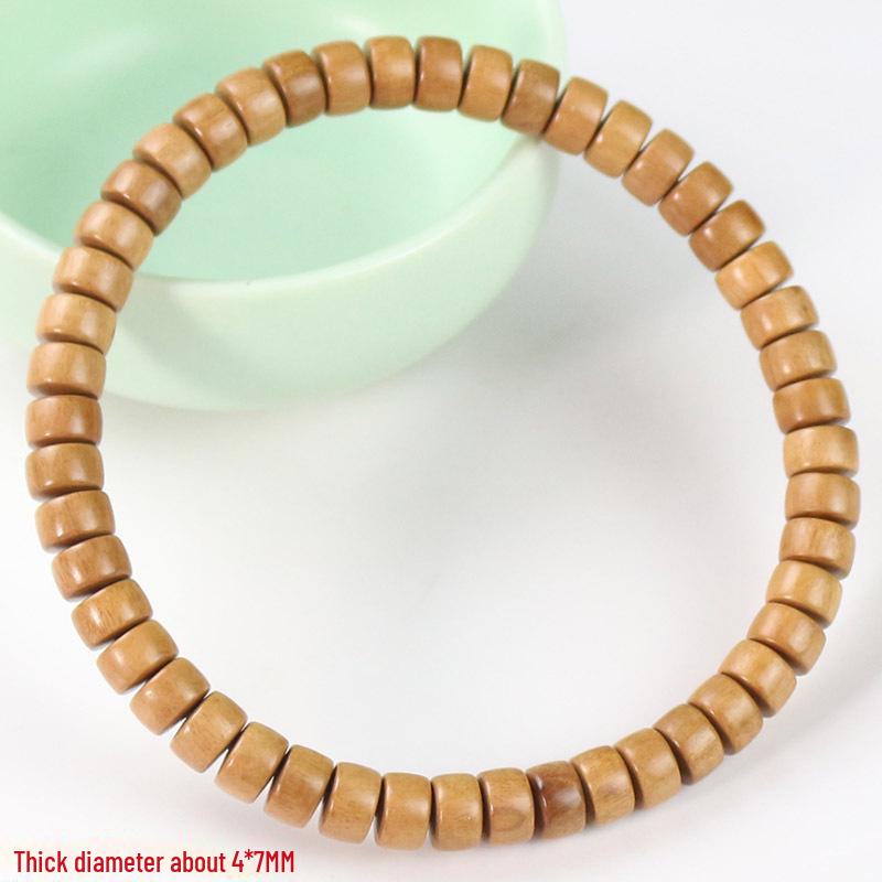 Grünes Sandelholz Pillenperlen Armband: 4*7MM Holz-Schnur für Männer & Frauen