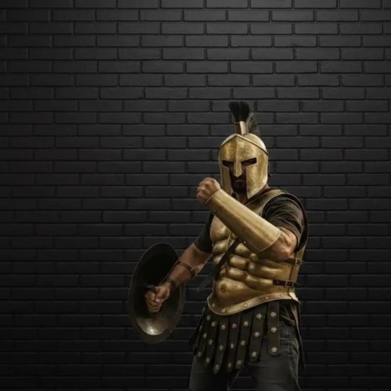 Spartanische Rüstung Anzug König Leonidas 300 Film Kostüm Spartanische Muskeljacke Halloween Weihnachten Vatertag Bruder Geschenk für Ehemann