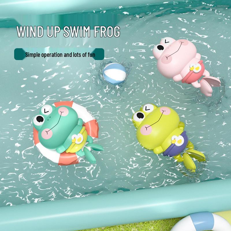 Douyin Baby Bath Toys: Wind-up Swimming Frog for Infants