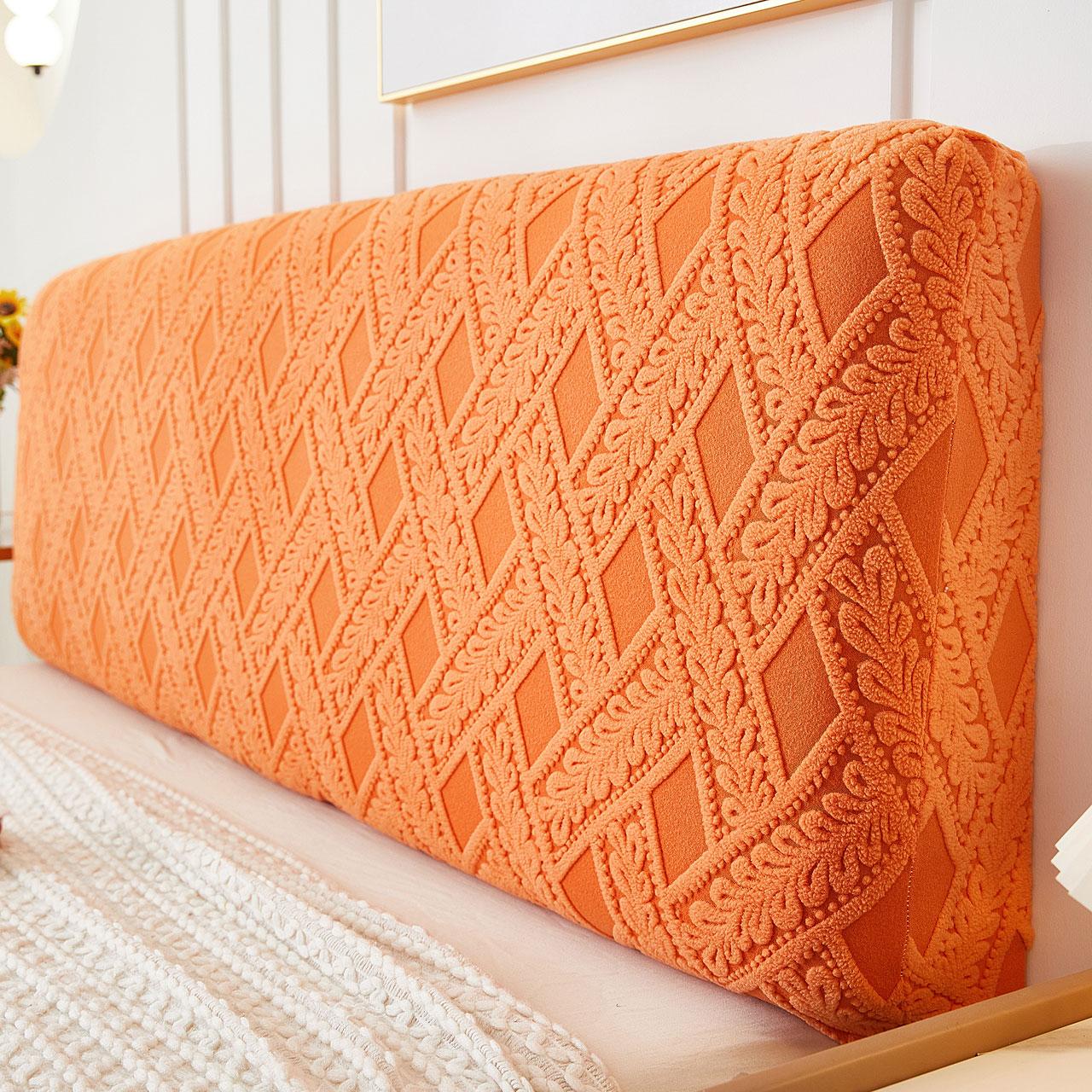 

Headboard Bedhead Cover Dust Cover Printed Durable Bed Back Protection Elastic All-inclusive Soft Cozy Bedhead Cover 120cm оранжевый
