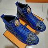 Fashion New Casual Shoes Men's Solid Rivets High Top Sports Sole Flats Fashion Sequin Soft Soles Zapatos Hombre A8