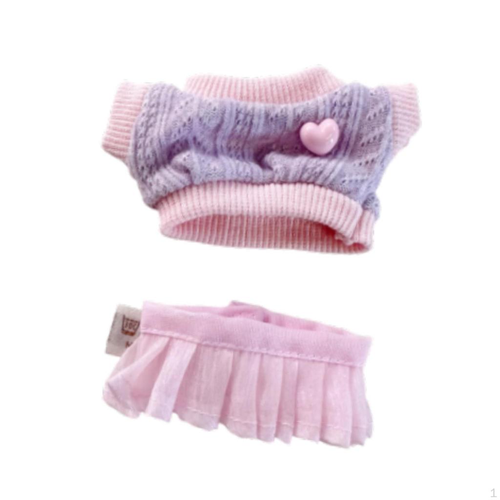 Stuffed Doll Clothes Photo Props DIY Educational Dress up for 17cm 15cm Pink