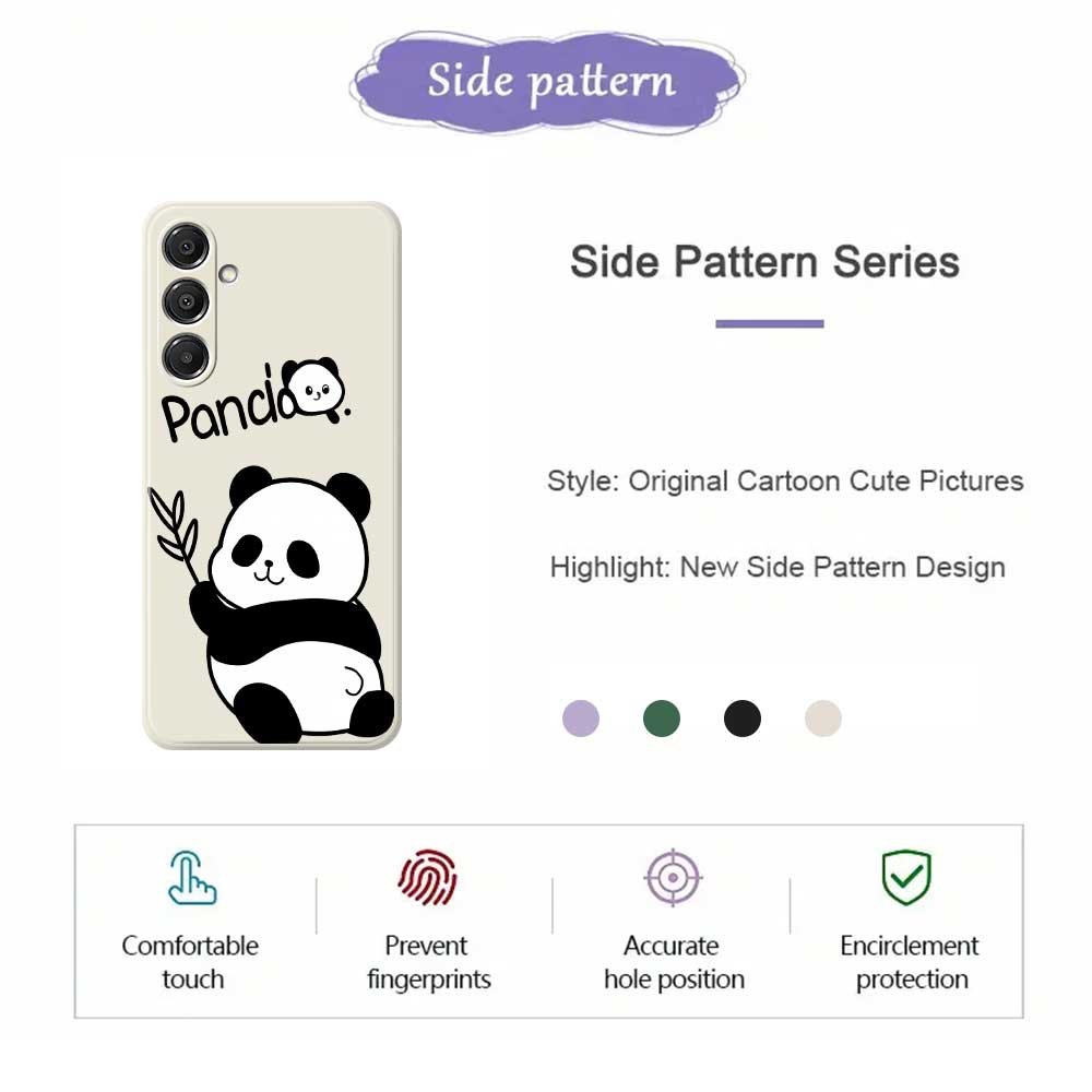 For Samsung Galaxy A16 5G/4G Case Panda Pattern Printing Straight Edge TPU Phone Back Cover