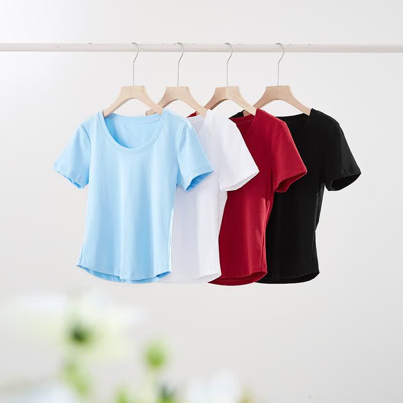 Sllsky Women's Slim Fit Short Sleeve T-Shirt