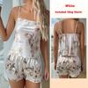 Summer Out Simulation Silk Camisole Pajamas Two-Piece Set of Fashion Printing Shorts Homewear Suit Sexy Camisole Shorts Set